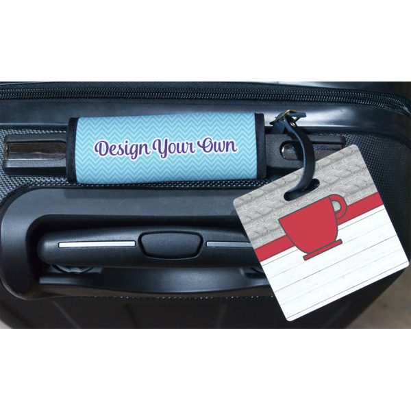 Custom Design - Square Luggage Tag & Handle Wrap - In Context