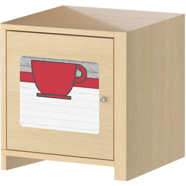 Custom Design - Square Wall Decal on Wooden Cabinet