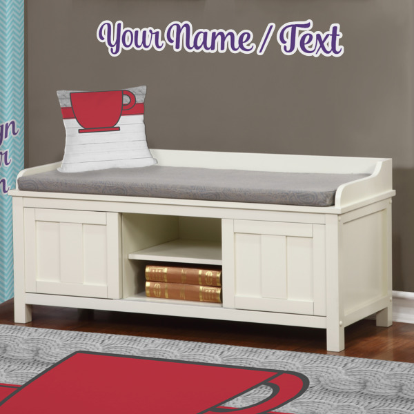 Custom Design - Wall Name Decal Above Storage bench