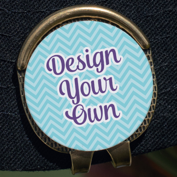 Custom Design Your Own Golf Ball Marker - Hat Clip - Gold