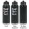 Custom Design - Laser Engraved Water Bottles - 2 Styles - Front & Back View
