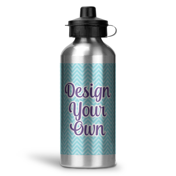Custom Design Your Own Water Bottle - Aluminum - 20 oz - Silver