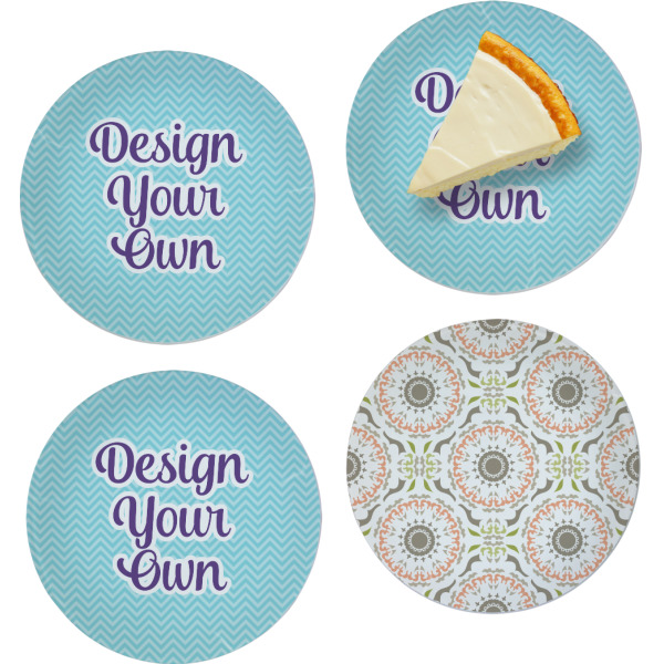 Custom Design Your Own Glass Appetizer / Dessert Plate 8" - Set of 4