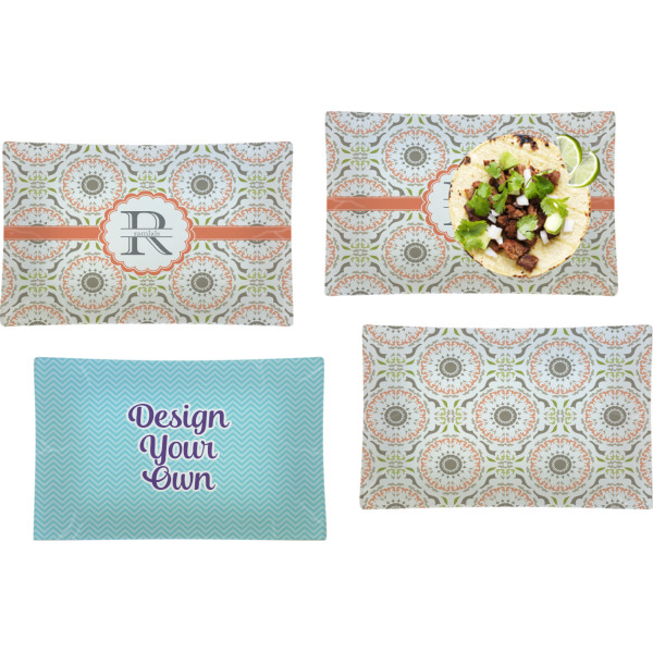 Custom Design Your Own Glass Rectangular Lunch / Dinner Plate - Set of 4