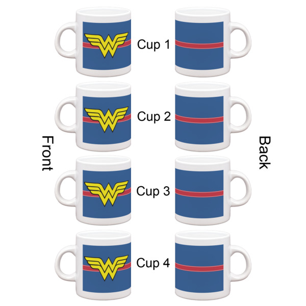 Custom Design - Single Shot Espresso Cup - Set of 4 - Front & Back