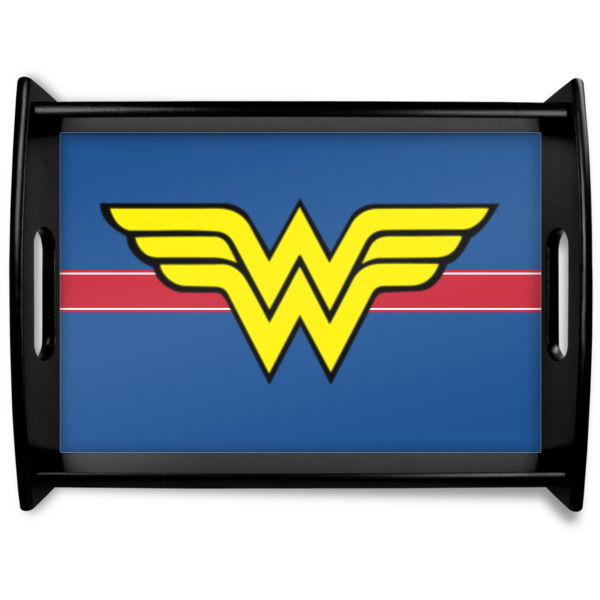 Custom Design Your Own Black Wooden Tray - Large