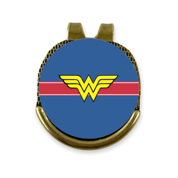 Custom Design - Golf Ball Marker Hat Clip Gold - Front