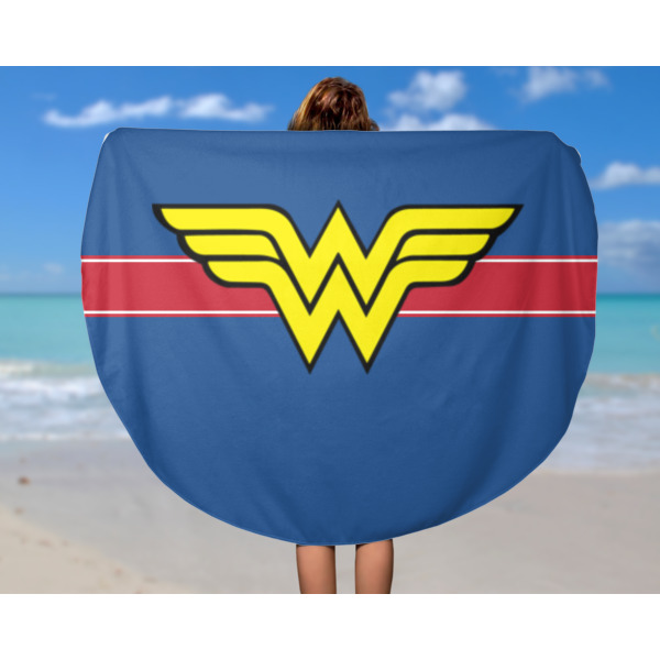Custom Design - Round Beach Towel - In Use