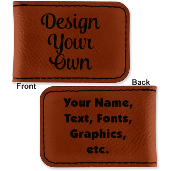 Custom Design - Leatherette Magnetic Money Clip - Front and Back