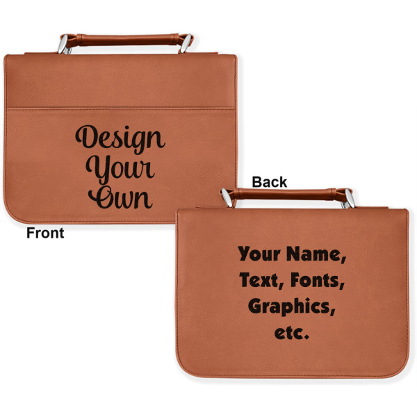 Custom Design - Cognac Leatherette Bible Covers - Large Double Sided Approval