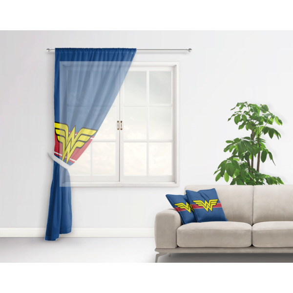 Custom Design - Sheer Curtain With Window and Rod - in Room Matching Pillow