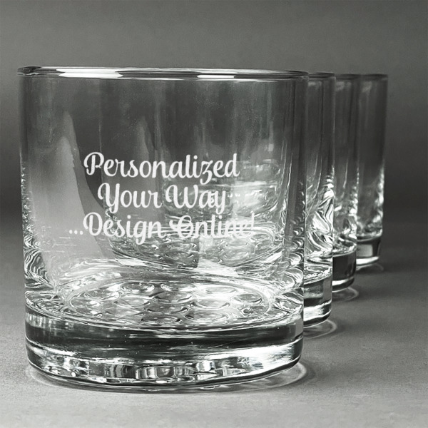 Custom Design Your Own Whiskey Glasses - Engraved - Set of 4
