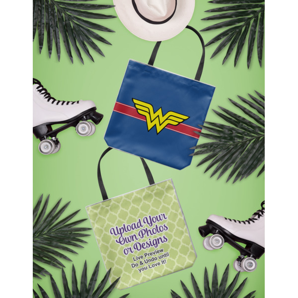 Custom Design - Canvas Tote Lifestyle Front and Back- 13x13