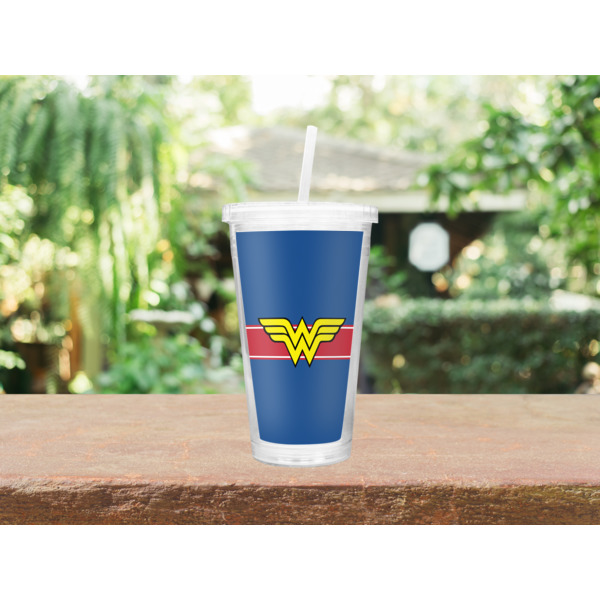 Custom Design - Double Wall Tumbler with Straw - Lifestyle
