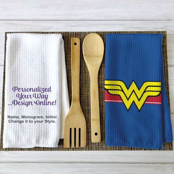 Custom Design - Waffle Weave Towels - 2 Print Styles