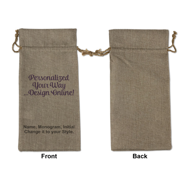Custom Design - Large Burlap Gift Bags - Front Approval