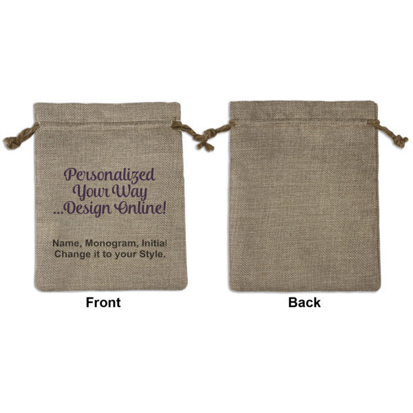 Custom Design - Medium Burlap Gift Bag - Front Approval