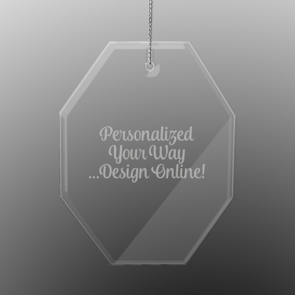 Custom Design - Engraved Glass Ornaments - Octagon