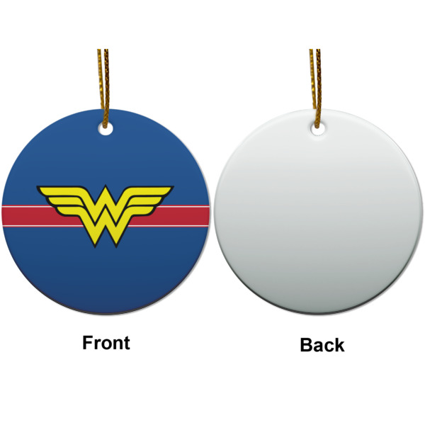 Custom Design - Ceramic Flat Ornament - Circle Front & Back (APPROVAL)