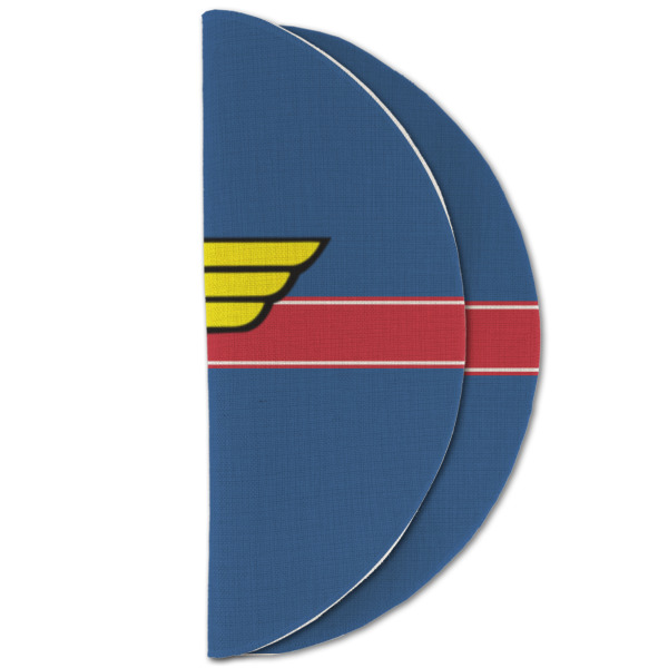 Custom Design - Round Linen Placemats - HALF FOLDED (double sided)