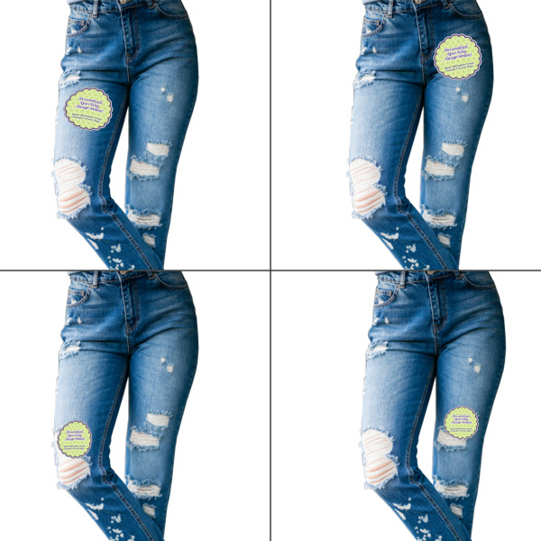 Custom Design - Custom Shape Iron On Patches - L - Set of 4 - Approval