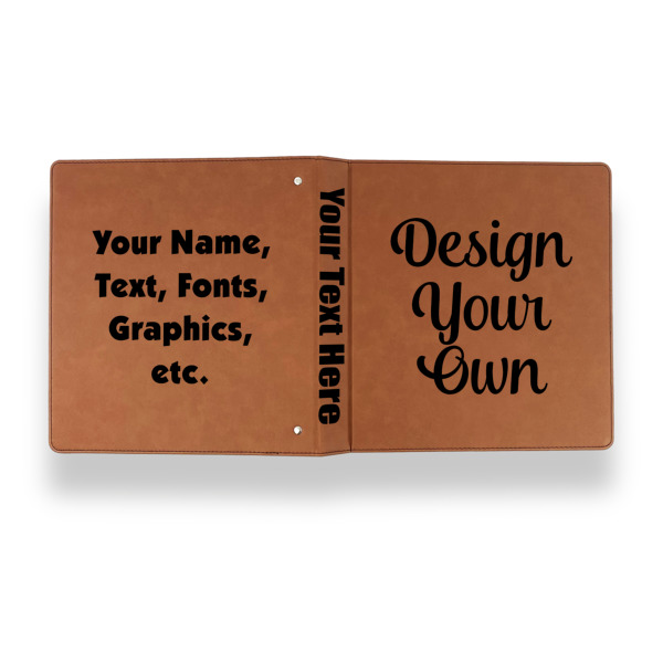 Custom Design - Leather Binder - 1" - Rawhide - Back Spine Front View
