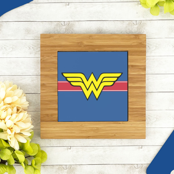 Custom Design - Bamboo Trivet with 6" Tile - LIFESTYLE