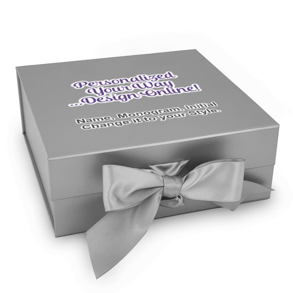 Custom Design Your Own Gift Box with Magnetic Lid - Silver