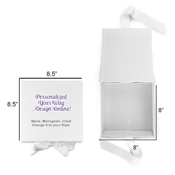 Custom Design - Gift Boxes with Magnetic Lid - White - Open & Closed