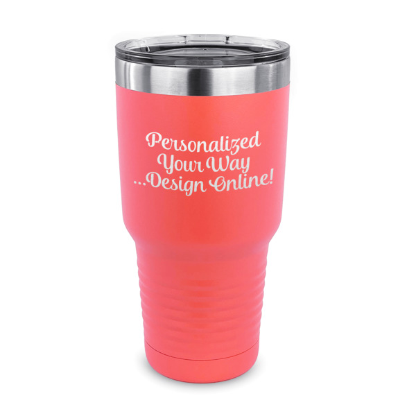 Custom Design Your Own 30 oz Stainless Steel Tumbler - Coral - Single-Sided