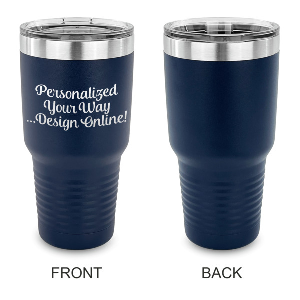 Custom Design - 30 oz Stainless Steel Ringneck Tumblers - Navy - Single Sided - APPROVAL