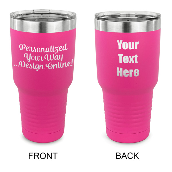 Custom Design Your Own 30 oz Stainless Steel Tumbler - Pink - Double-Sided