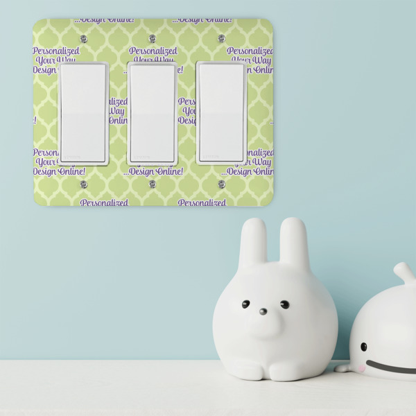 Custom Design - Rocker Light Switch Covers - Triple - IN CONTEXT