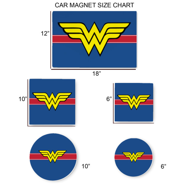 Custom Design - Car Magnets - SIZE CHART