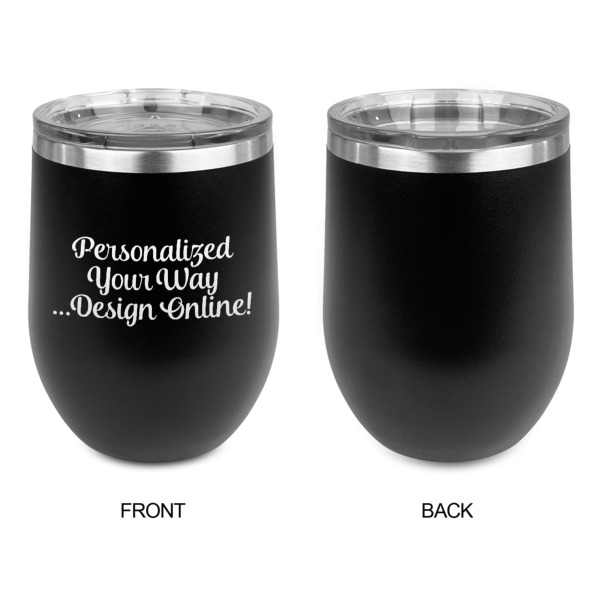 Custom Design - Stainless Wine Tumblers - Black - Single Sided - Approval