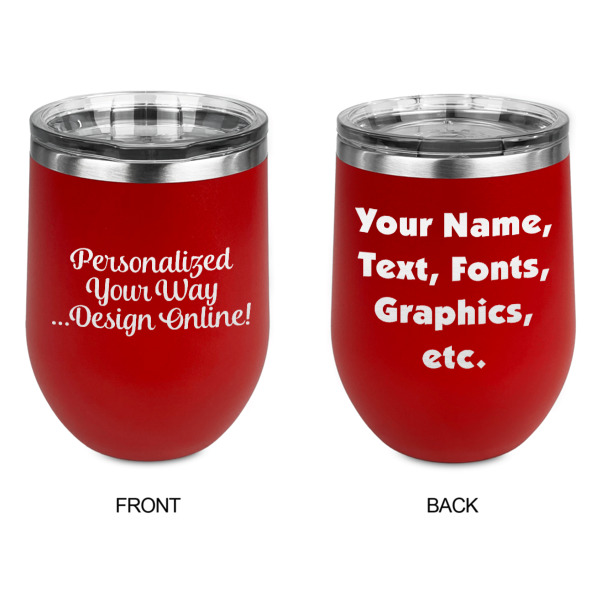 Custom Design - Stainless Wine Tumblers - Red - Double Sided - Approval