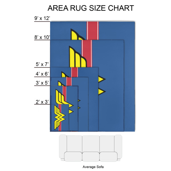 Custom Design - 2'x3' Indoor Area Rugs - Size Chart