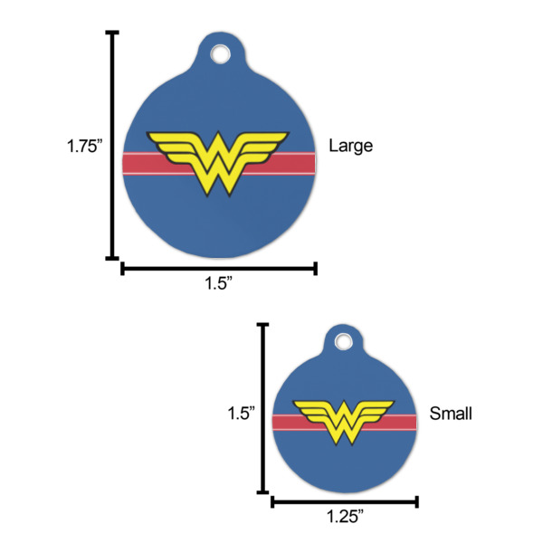 Custom Design - Round Pet ID Tag - Comparison Scale