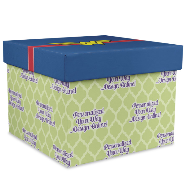 Custom Design Your Own Gift Box with Lid - Canvas Wrapped - XX-Large