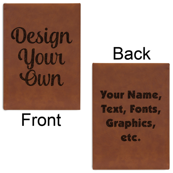 Custom Design - Leatherette Sketchbooks - Large - Double Sided - Front & Back View