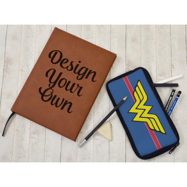 Custom Design - Leather Sketchbook - Large - Single Sided - In Context