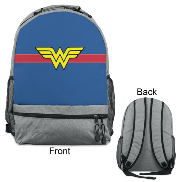 Custom Design - Large Backpack - Gray - Front & Back View