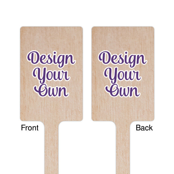 Custom Design - Wooden 6.25" Stir Stick - Rectangular - Double Sided - Front & Back