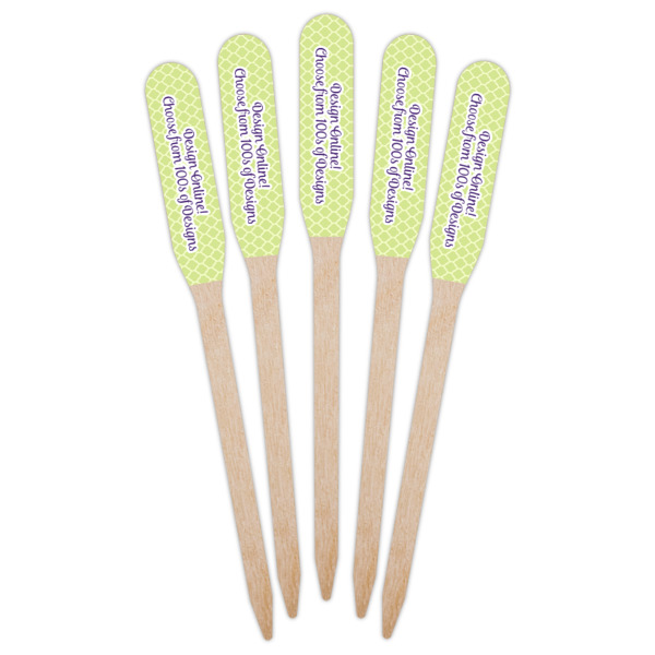 Custom Design - Wooden Food Pick - Paddle - Fan View