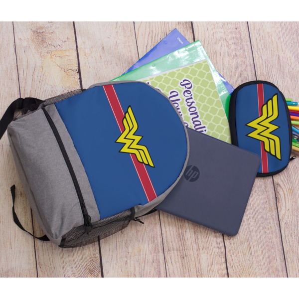 Custom Design - Large Backpack - Gray - With Stuff