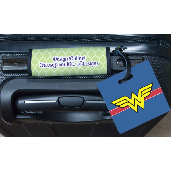 Custom Design - Square Luggage Tag & Handle Wrap - In Context