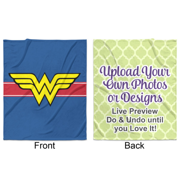 Custom Design - Minky Blanket - 50"x60" - Double Sided - Front & Back