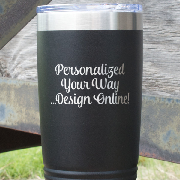 Custom Design - Black Polar Camel Tumbler - 20oz - Close Up