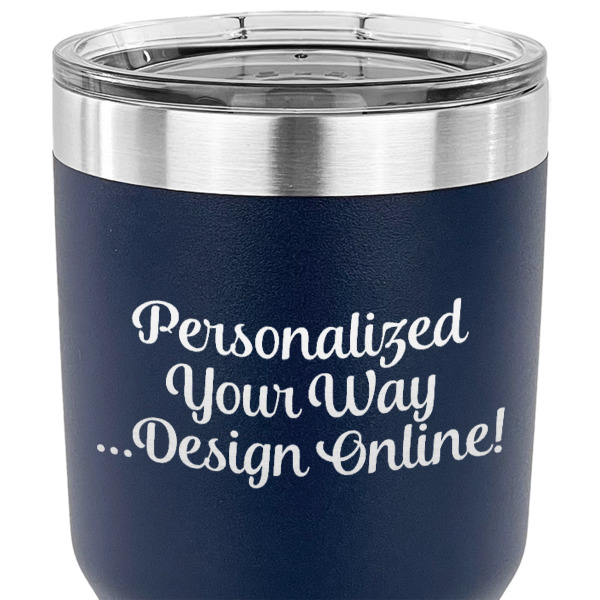 Custom Design - 30 oz Stainless Steel Ringneck Tumbler - Navy - CLOSE UP