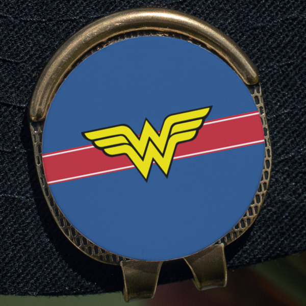 Custom Design - Golf Ball Marker Hat Clip - Gold - Close Up